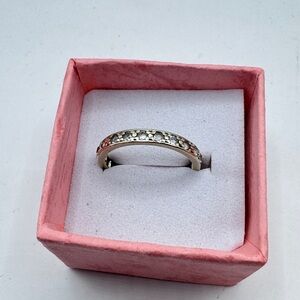 Antique Art Deco 14k Gold Diamond Eternity Band Sz 7